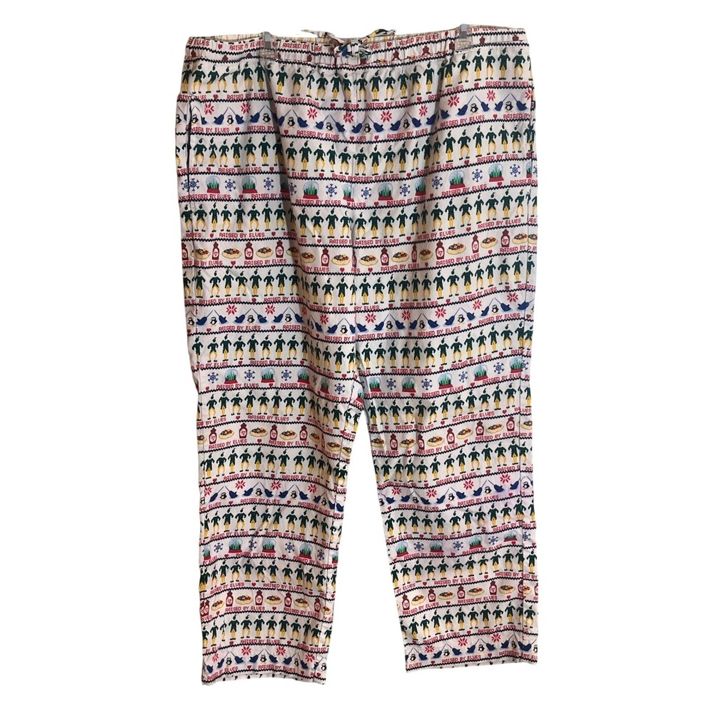 Hanna Andersson Elf "Raised By Elves" Graphic Pajama Pants Christmas‎ Holiday XL